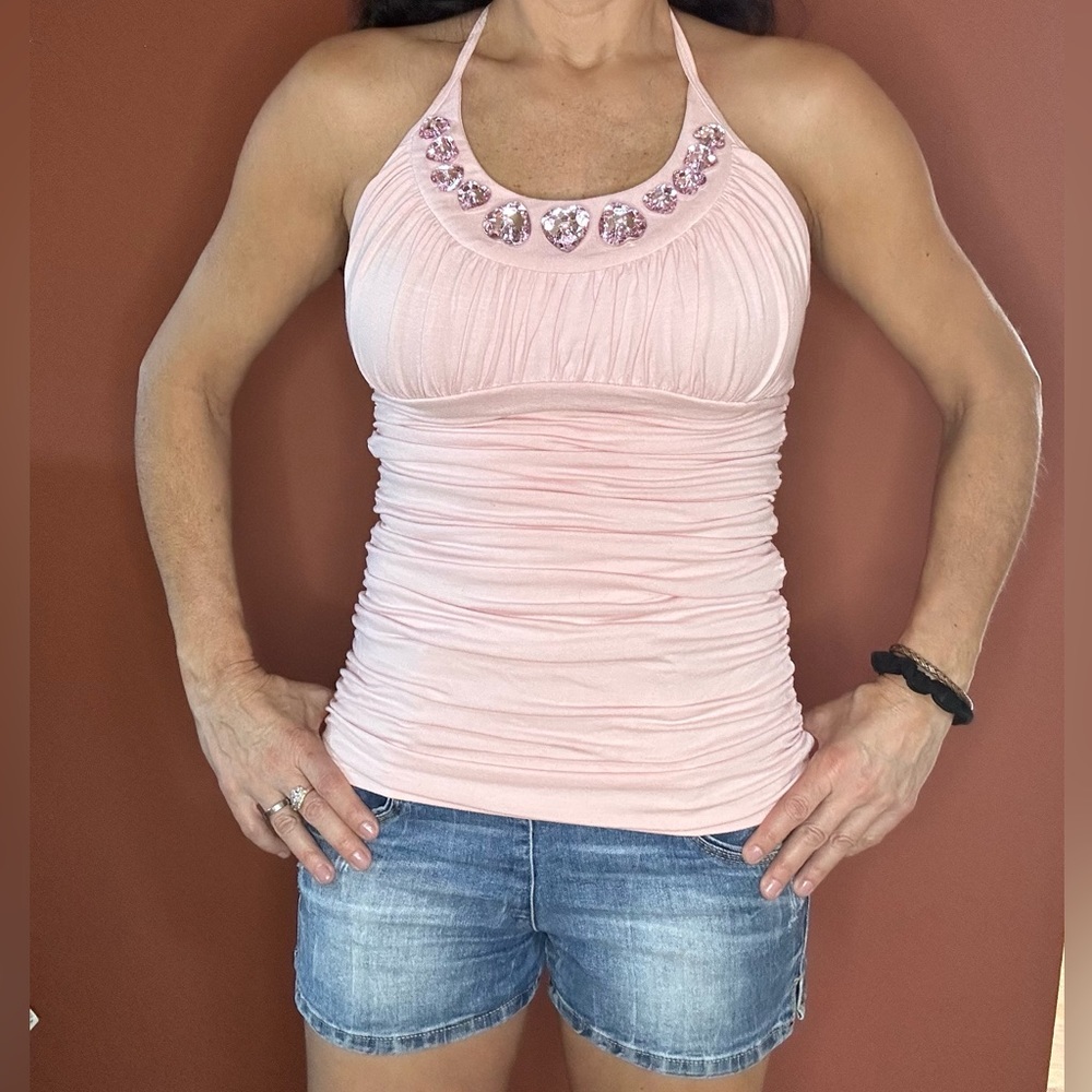 Pink stretchy top